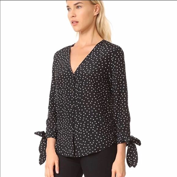 Madewell Silk Star Scatter Tie Sleeve blouse - Picture 3 of 13